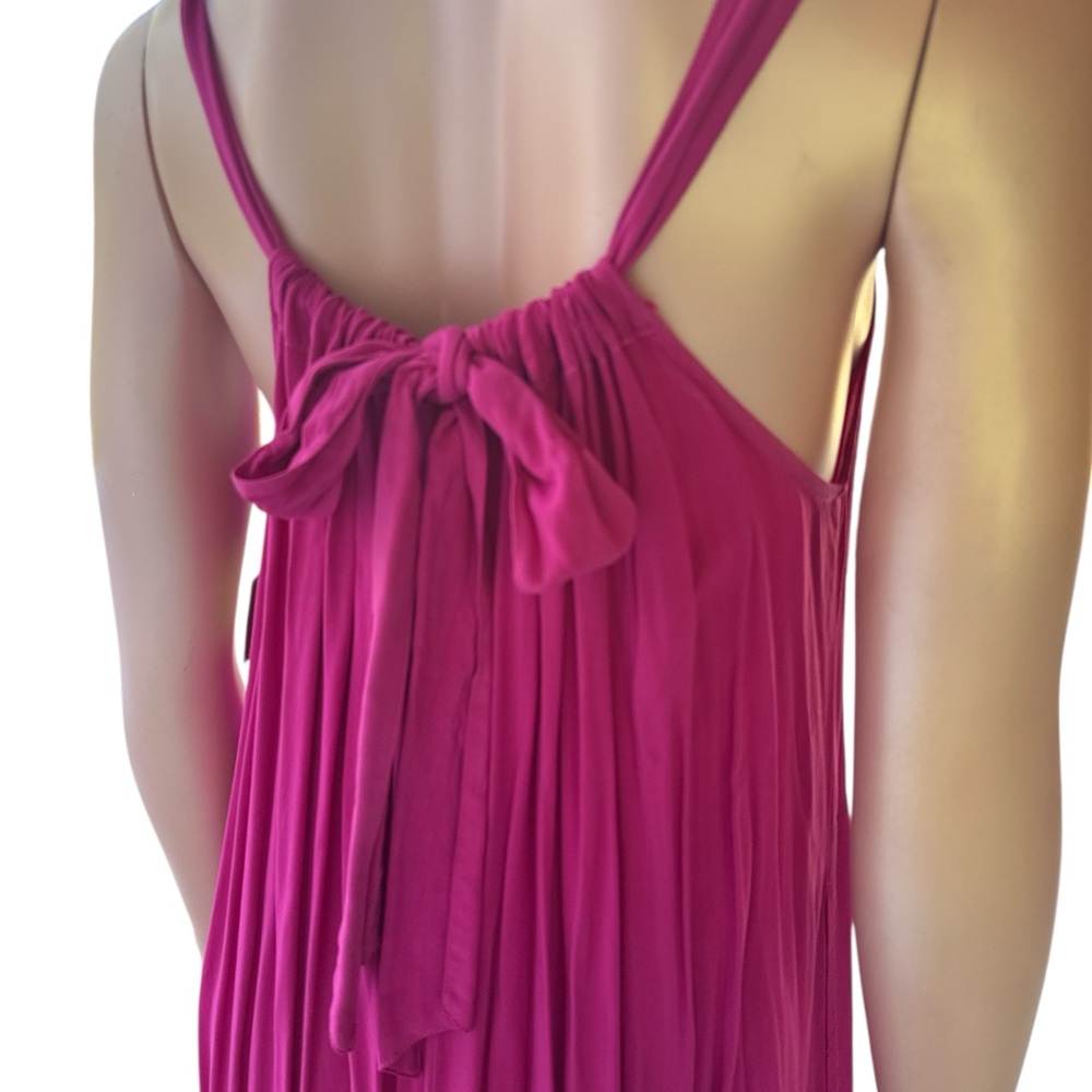 RIVER + SKY Brand dress MADE IN USA pockets adj bow Fuchsia purple Fits‎ S M L